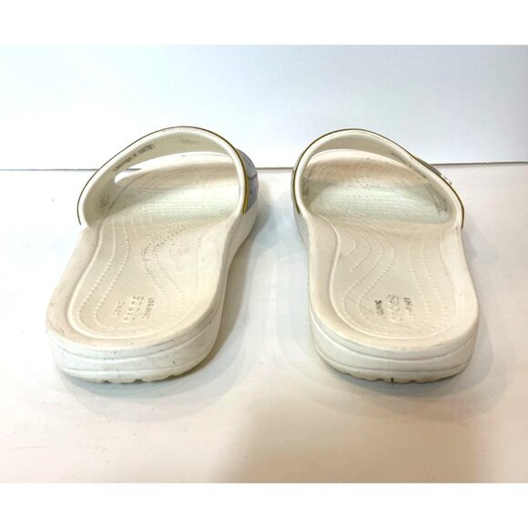 Crocs X Drew Barrymore Sloane Slide Navy Yellow Stripe White Base Womens Size 8 - Picture 8 of 12